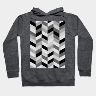 Multi Grey Chevron Tile Pattern Hoodie